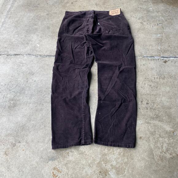 VINTAGE BROWN LEVIS WHITE TAB CORDUROY PANTS 70S MEASURE 33X30 - Picture 8 of 8